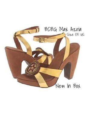 BCBG Max Azria Shoes Sandals Strappy Heel Metallic Alhambra 8.5 US New In Box